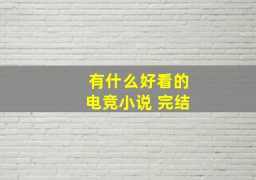 有什么好看的电竞小说 完结